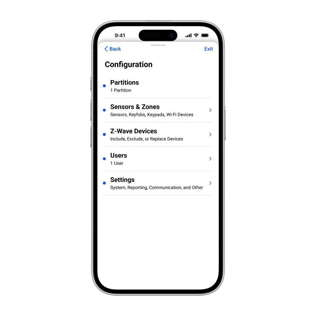 Pro-IQ-Security - Configuration - Front - phone screen